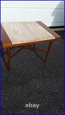 $100 DOWN! Drexel Rare Mid Century Modern Gorgeous Wood & Marble Top End Tables