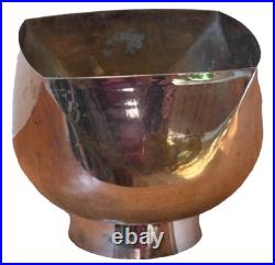 11 Ward Bennett Design Silver Brass Vessel Bowl Vase Vtg Chrome Modern Mcm Rare