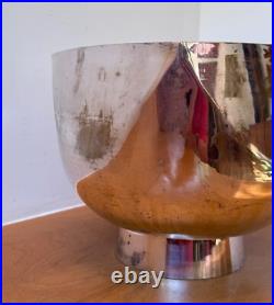 11 Ward Bennett Design Silver Brass Vessel Bowl Vase Vtg Chrome Modern Mcm Rare