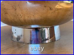 11 Ward Bennett Design Silver Brass Vessel Bowl Vase Vtg Chrome Modern Mcm Rare