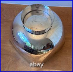 11 Ward Bennett Design Silver Brass Vessel Bowl Vase Vtg Chrome Modern Mcm Rare