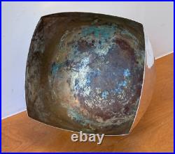 11 Ward Bennett Design Silver Brass Vessel Bowl Vase Vtg Chrome Modern Mcm Rare