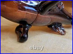 1930s EMPOLI ART GLASS WIDE MOUTH 13 FISH PURPLE AMETHYST CRAFTED IN ITALY RARE