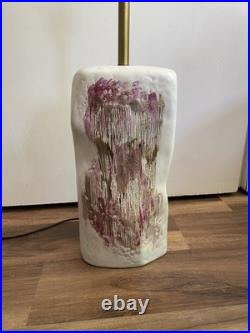 1940s Cubist Very Rare Mid Century Marianna Von Allesch Etched Ceramic Lamp