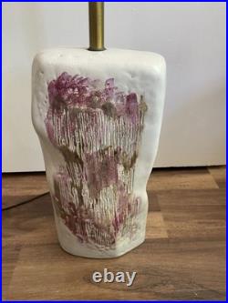 1940s Cubist Very Rare Mid Century Marianna Von Allesch Etched Ceramic Lamp