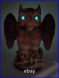 1950s Howard Kron Horned Owl Spooky Eyes MCM TV Lamp Mid Century Modern RARE