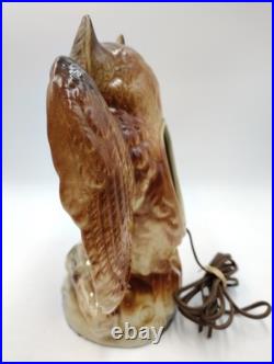 1950s Howard Kron Horned Owl Spooky Eyes MCM TV Lamp Mid Century Modern RARE