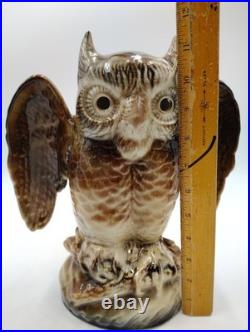 1950s Howard Kron Horned Owl Spooky Eyes MCM TV Lamp Mid Century Modern RARE