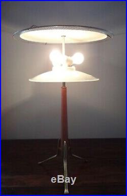 1950s MidCentury LIGHTOLIER ATOMIC TRIPOD BRASS LAMP GERALD THURSTON RARE