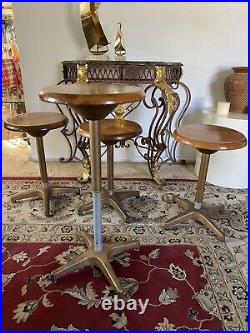 1950s Stool adjustable solid wood cast iron rare stools for 4 rare gorgeous