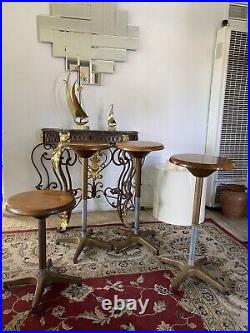 1950s Stool adjustable solid wood cast iron rare stools for 4 rare gorgeous