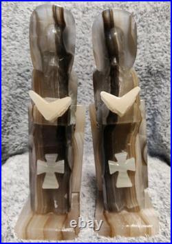 1950s Vintage Mid-Century Modern Onyx Marble Design Monk Bookends 10 Odd Rare 1950s Vintage Mid-Century Modern Onyx Marble Design Monk Bookends 10 Odd Rare