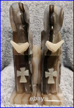 1950s Vintage Mid-Century Modern Onyx Marble Design Monk Bookends 10 Odd Rare 1950s Vintage Mid-Century Modern Onyx Marble Design Monk Bookends 10 Odd Rare