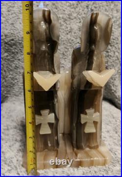 1950s Vintage Mid-Century Modern Onyx Marble Design Monk Bookends 10 Odd Rare 1950s Vintage Mid-Century Modern Onyx Marble Design Monk Bookends 10 Odd Rare