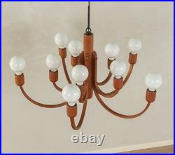 1960's Rare Danish Domus Teak Chandelier MCM