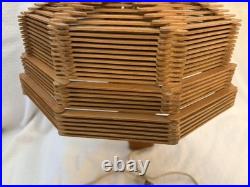 1960s RARE Mid-Century Modern popsicle stick Wall lamp sconce folk art Vtg light