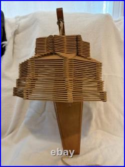 1960s RARE Mid-Century Modern popsicle stick Wall lamp sconce folk art Vtg light