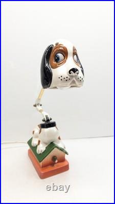 1968 RARE VINTAGE Mid Century Lamp Modern Dog Lamp Japan Anthropomorphic CERAMIC