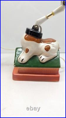 1968 RARE VINTAGE Mid Century Lamp Modern Dog Lamp Japan Anthropomorphic CERAMIC