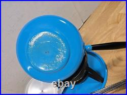 1970's Fondue Pot, Mid Century Modern Fondue Rare Mushrooms Design Blue lot