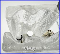 1970s MCM Kalmar Style Glass Ice Block table lamp (9x4.5) Rare Lamp 1970s MCM Kalmar Style Glass Ice Block table lamp (9x4.5) Rare Lamp