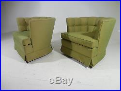 2 RARE Robinson 60's Widdicomb Factory Tufted Lounge/Slipper Chairs Gibbings Era