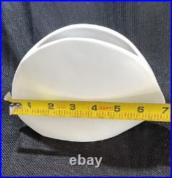 (2) Rare Mid Century Modern Matte White Minimalist Pocket Vase Japan Organic