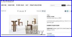 2 x Rare original wood leather PIERRE CARDIN design chair 80s mid century modern