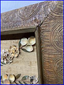 30 Mid Century Modern TIKI Style Authentic Sea Shells Art Piece RARE