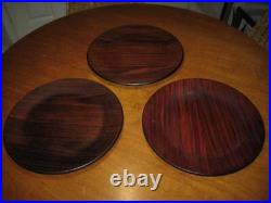 3 Rare Vintage Dansk Mid-Century Modern Rosewood 13.5 Table Chargers Plates 3 Rare Vintage Dansk Mid-Century Modern Rosewood 13.5 Table Chargers Plates
