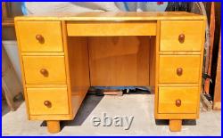 40s SUPER DECO MID CENTURY MODERN STREAMLINE DESK BOOKCASE Rare SIKES FURNITURE