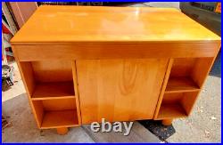 40s SUPER DECO MID CENTURY MODERN STREAMLINE DESK BOOKCASE Rare SIKES FURNITURE