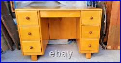 40s SUPER DECO MID CENTURY MODERN STREAMLINE DESK BOOKCASE Rare SIKES FURNITURE