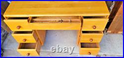 40s SUPER DECO MID CENTURY MODERN STREAMLINE DESK BOOKCASE Rare SIKES FURNITURE