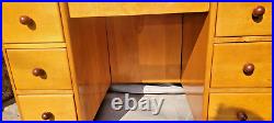 40s SUPER DECO MID CENTURY MODERN STREAMLINE DESK BOOKCASE Rare SIKES FURNITURE