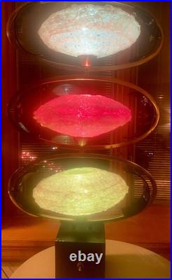 60's MCM Large Spaghetti 35 Table Lamp/Saucer/Atomic/COSMOS by LuxCraft/RARE