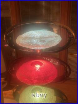 60's MCM Large Spaghetti 35 Table Lamp/Saucer/Atomic/COSMOS by LuxCraft/RARE