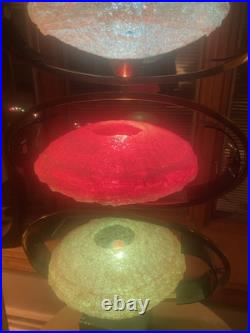 60's MCM Large Spaghetti 35 Table Lamp/Saucer/Atomic/COSMOS by LuxCraft/RARE
