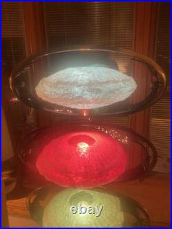 60's MCM Large Spaghetti 35 Table Lamp/Saucer/Atomic/COSMOS by LuxCraft/RARE