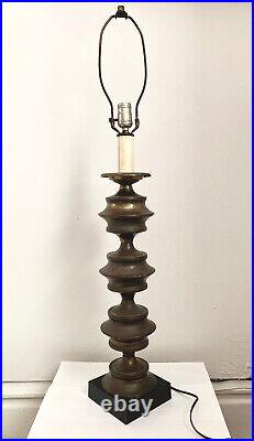 60s Rare Mid Century Sculptural Metal Table Lamp