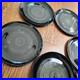 6_RARE_MID_Century_MODERN_ATOMIC_VERNON_WARE_BLACK_IMPERIAL_DINNER_PLATES_Metlox_01_stne
