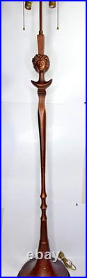 ALBERTO Giacometti Style Vtg Floor Lamp Patinated Bronze tête De Femme Rare