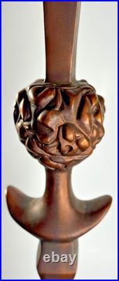 ALBERTO Giacometti Style Vtg Floor Lamp Patinated Bronze tête De Femme Rare