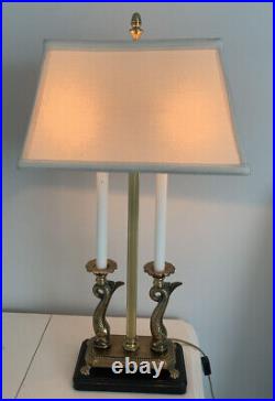 ANTIQUE ART DECO REMBRANDT Table LAMP Mid Century Modern Rare Fish Paws Wood Bs