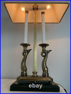 ANTIQUE ART DECO REMBRANDT Table LAMP Mid Century Modern Rare Fish Paws Wood Bs