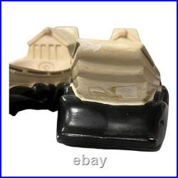 Alexander Backer Chalkware Asian Junk Boat TV Lamps Pair MCM Vintage Rare
