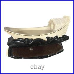 Alexander Backer Chalkware Asian Junk Boat TV Lamps Pair MCM Vintage Rare