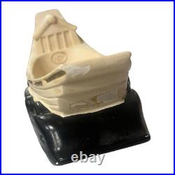 Alexander Backer Chalkware Asian Junk Boat TV Lamps Pair MCM Vintage Rare
