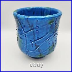 Alvino Bagni Italy Raymor Blue Green Pottery Planter Vintage Mid Century Rare