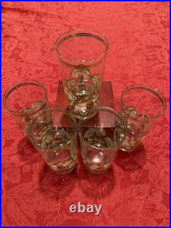 Amazing Culver 22k Gold Mushroom Highball Glasses Set/5 MCM Vintage Signed Rare